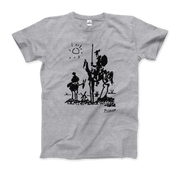 Pablo Picasso Don Quixote of La Mancha 1955 Artwork T-Shirt-T-Shirt-Art-O-Rama Shop-Men (Unisex)-Heather Grey-S-Urbanheer
