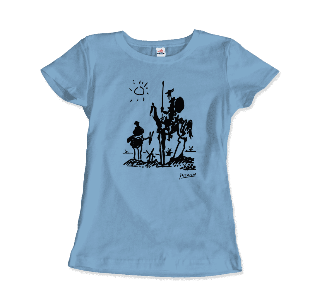 Pablo Picasso Don Quixote of La Mancha 1955 Artwork T-Shirt-T-Shirt-Art-O-Rama Shop-Men (Unisex)-Heather Grey-S-Urbanheer
