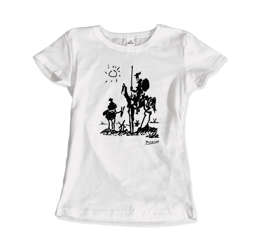 Pablo Picasso Don Quixote of La Mancha 1955 Artwork T-Shirt-T-Shirt-Art-O-Rama Shop-Men (Unisex)-Black-S-Urbanheer
