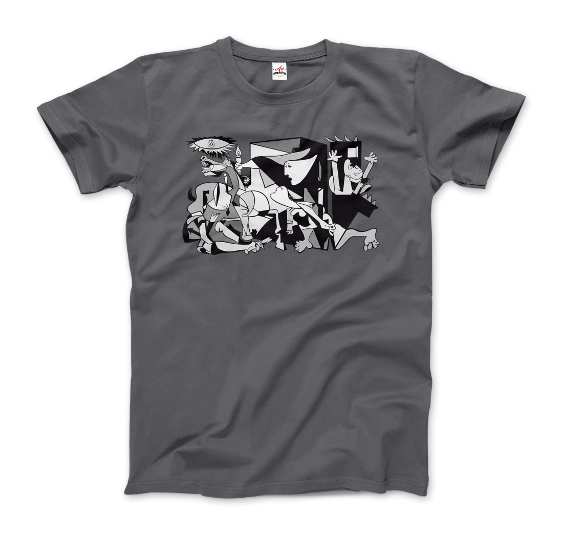 Pablo Picasso Guernica 1937 Artwork Reproduction T-Shirt-Art-O-Rama Shop-Men (Unisex)-Heather Grey-S-Urbanheer