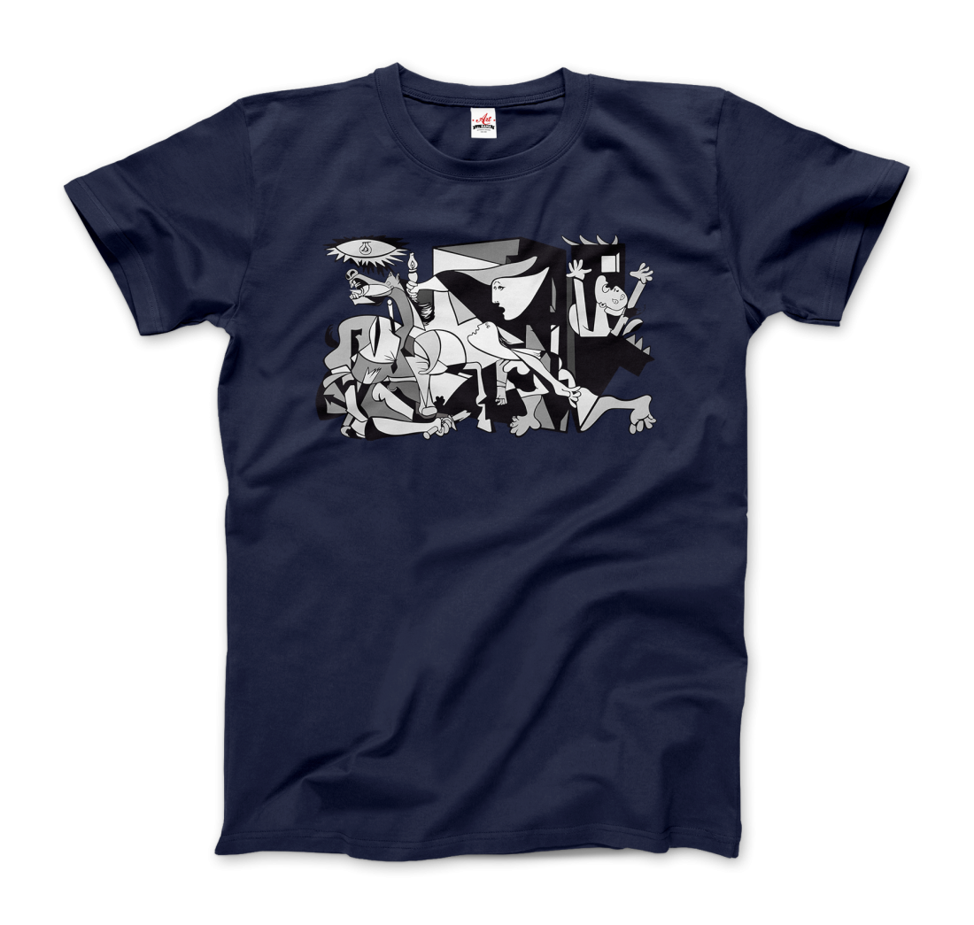 Pablo Picasso Guernica 1937 Artwork Reproduction T-Shirt-Art-O-Rama Shop-Men (Unisex)-Light Blue-S-Urbanheer