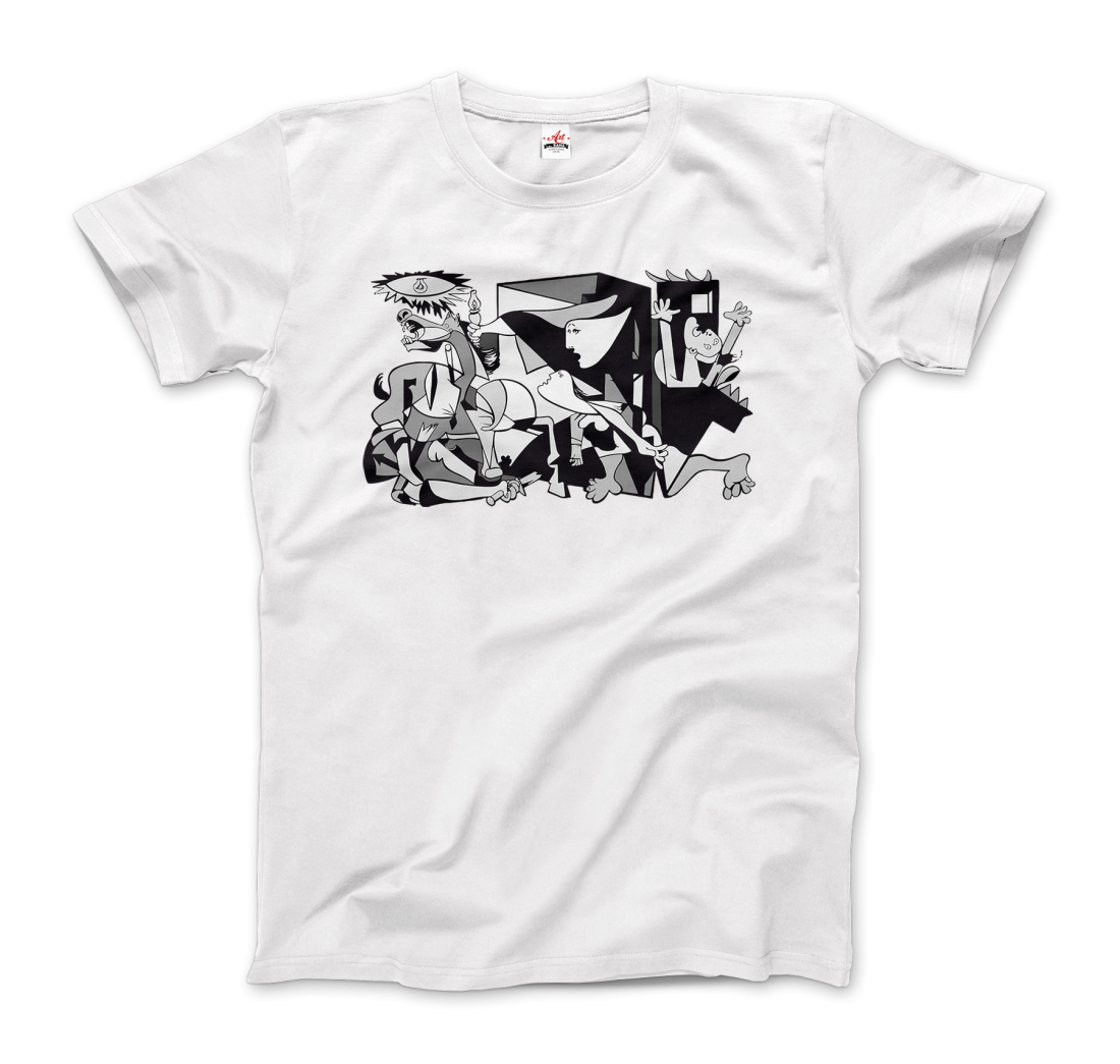 Pablo Picasso Guernica 1937 Artwork Reproduction T-Shirt-Art-O-Rama Shop-Men (Unisex)-Heather Grey-S-Urbanheer