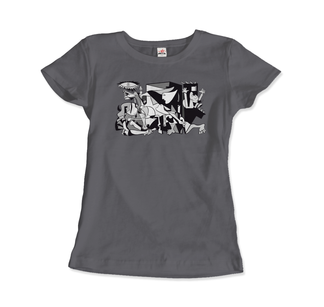 Pablo Picasso Guernica 1937 Artwork Reproduction T-Shirt-Art-O-Rama Shop-Women (Fitted)-Black-S-Urbanheer