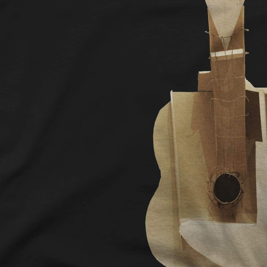Pablo Picasso Guitar Sculpture 1912 Artwork T-Shirt-Art-O-Rama Shop-Men (Unisex)-Black-S-Urbanheer