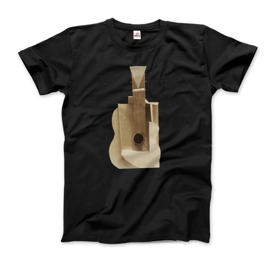 Pablo Picasso Guitar Sculpture 1912 Artwork T-Shirt-Art-O-Rama Shop-Men (Unisex)-Black-S-Urbanheer