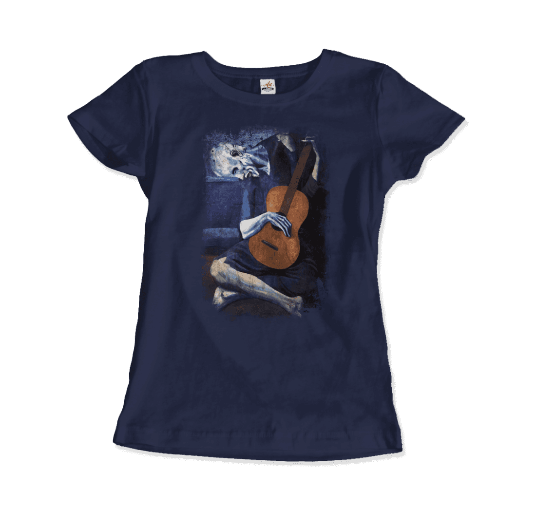 Pablo Picasso - The Old Guitarist Artwork T-Shirt-Art-O-Rama Shop-Men (Unisex)-Charcoal-S-Urbanheer