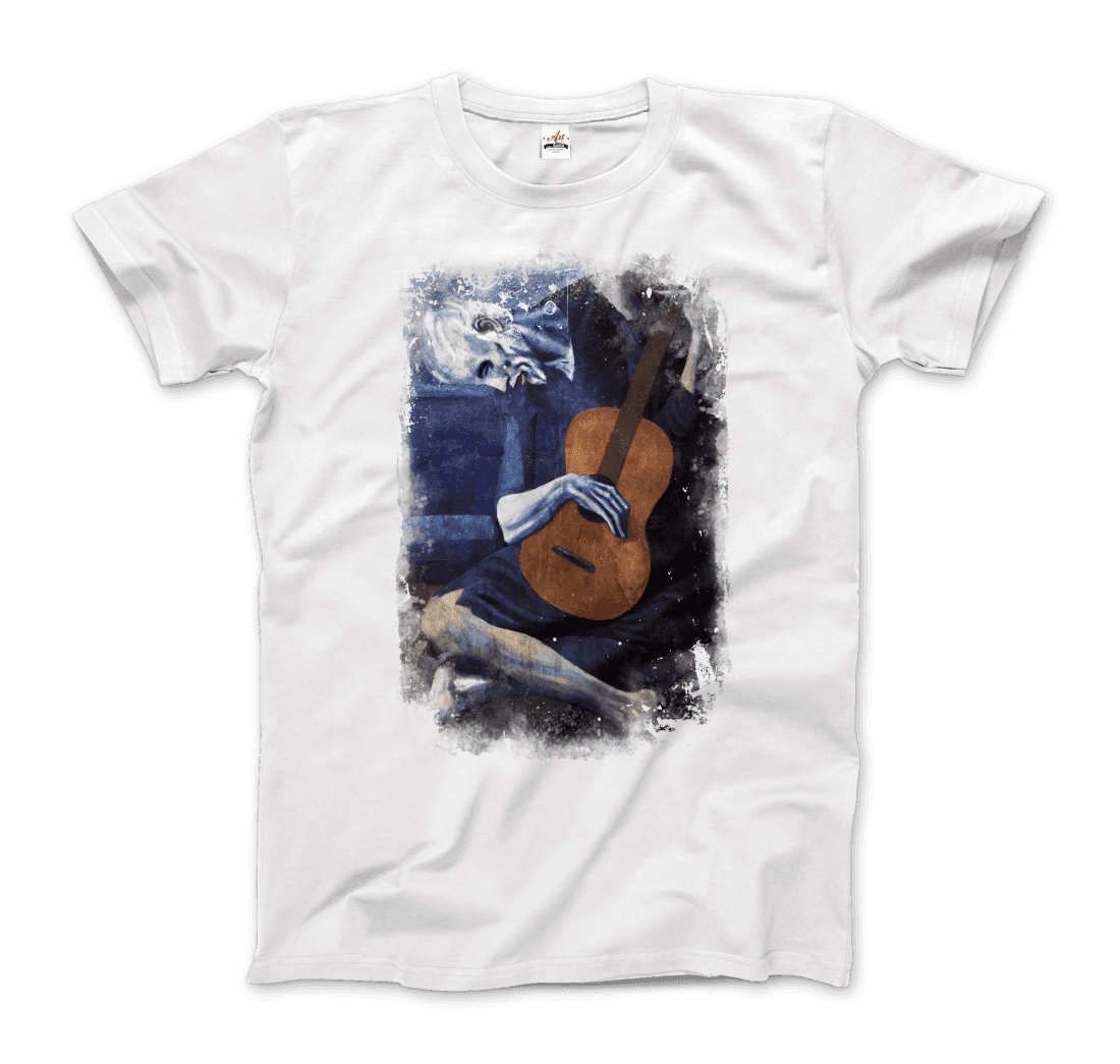 Pablo Picasso - The Old Guitarist Artwork T-Shirt-Art-O-Rama Shop-Men (Unisex)-Black-S-Urbanheer