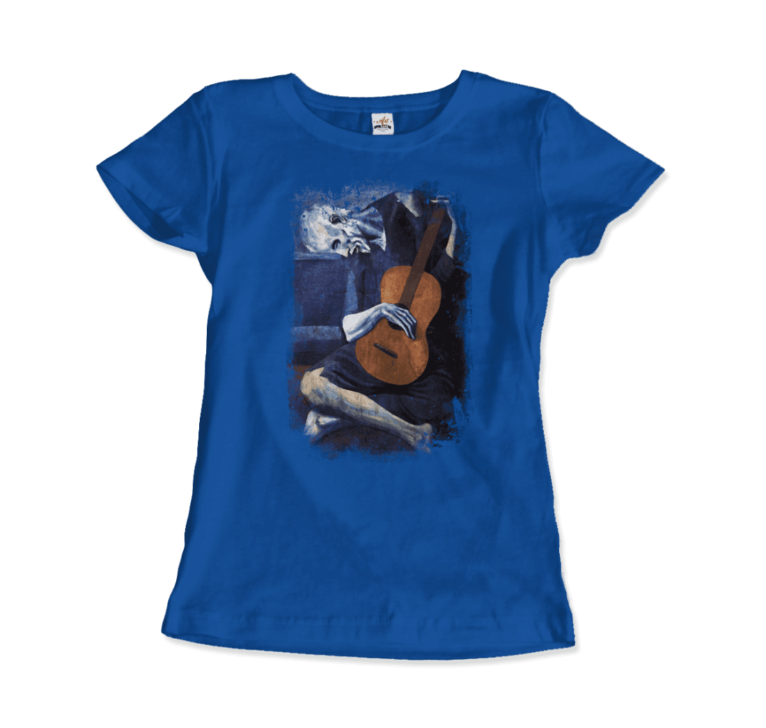 Pablo Picasso - The Old Guitarist Artwork T-Shirt-Art-O-Rama Shop-Men (Unisex)-Black-S-Urbanheer