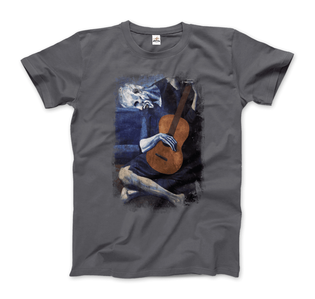 Pablo Picasso - The Old Guitarist Artwork T-Shirt-Art-O-Rama Shop-Men (Unisex)-Black-S-Urbanheer