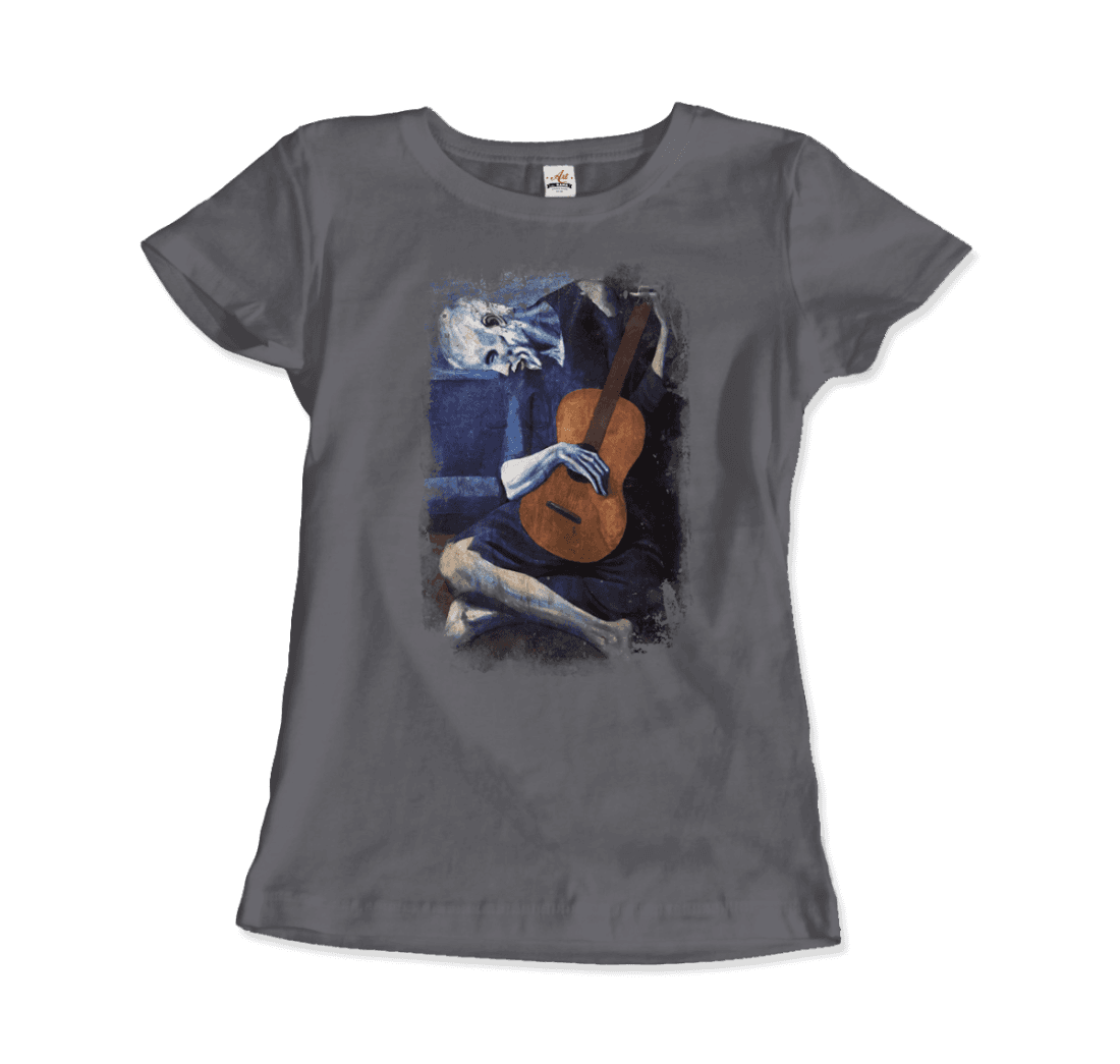 Pablo Picasso - The Old Guitarist Artwork T-Shirt-Art-O-Rama Shop-Men (Unisex)-Black-S-Urbanheer