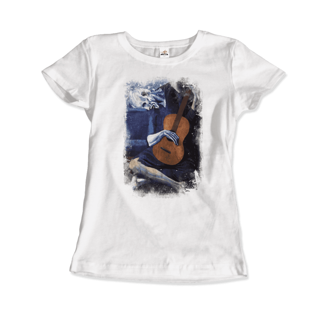 Pablo Picasso - The Old Guitarist Artwork T-Shirt-Art-O-Rama Shop-Men (Unisex)-Heather Grey-S-Urbanheer