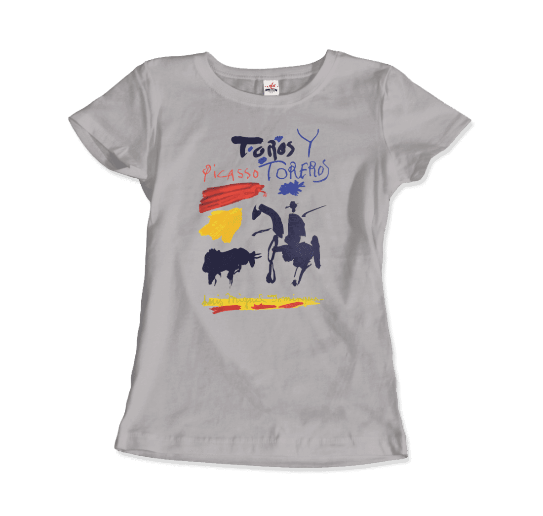 Pablo Picasso Toros Y Toreros Book Cover 1961 Artwork T-Shirt-Art-O-Rama Shop-Women (Fitted)-Heather Grey-S-Urbanheer