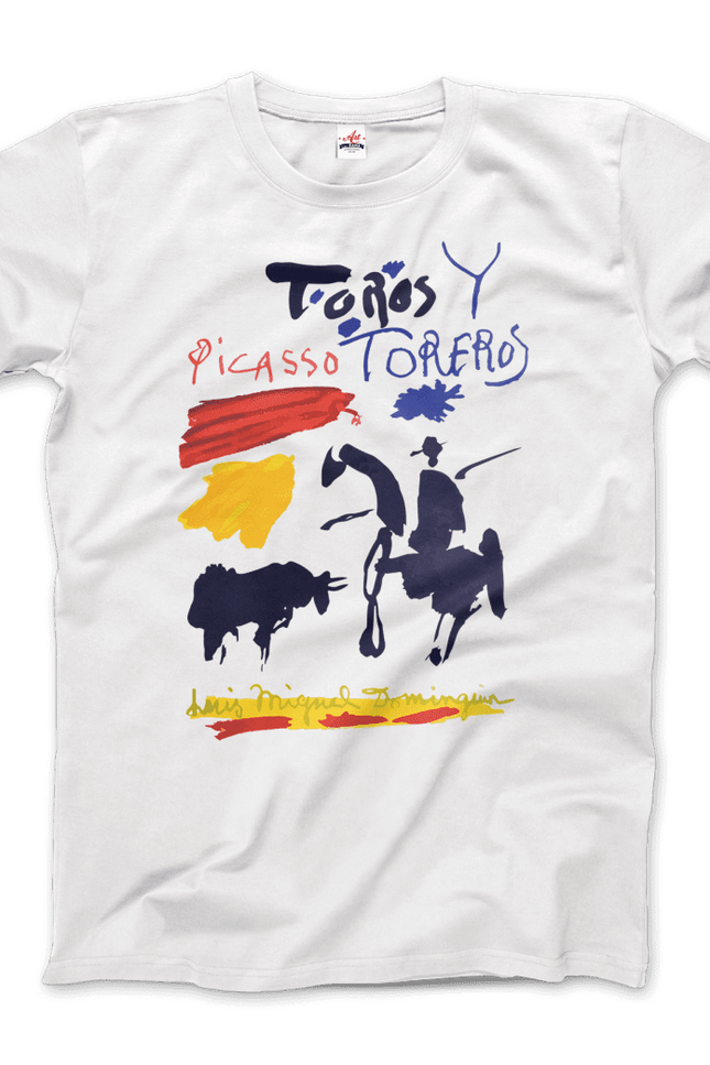 Pablo Picasso Toros Y Toreros Book Cover 1961 Artwork T-Shirt-Art-O-Rama Shop-Men (Unisex)-White-M-Urbanheer