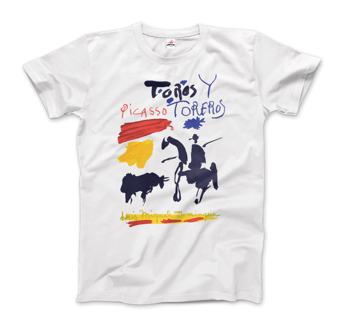 Pablo Picasso Toros Y Toreros Book Cover 1961 Artwork T-Shirt-Art-O-Rama Shop-Men (Unisex)-White-S-Urbanheer