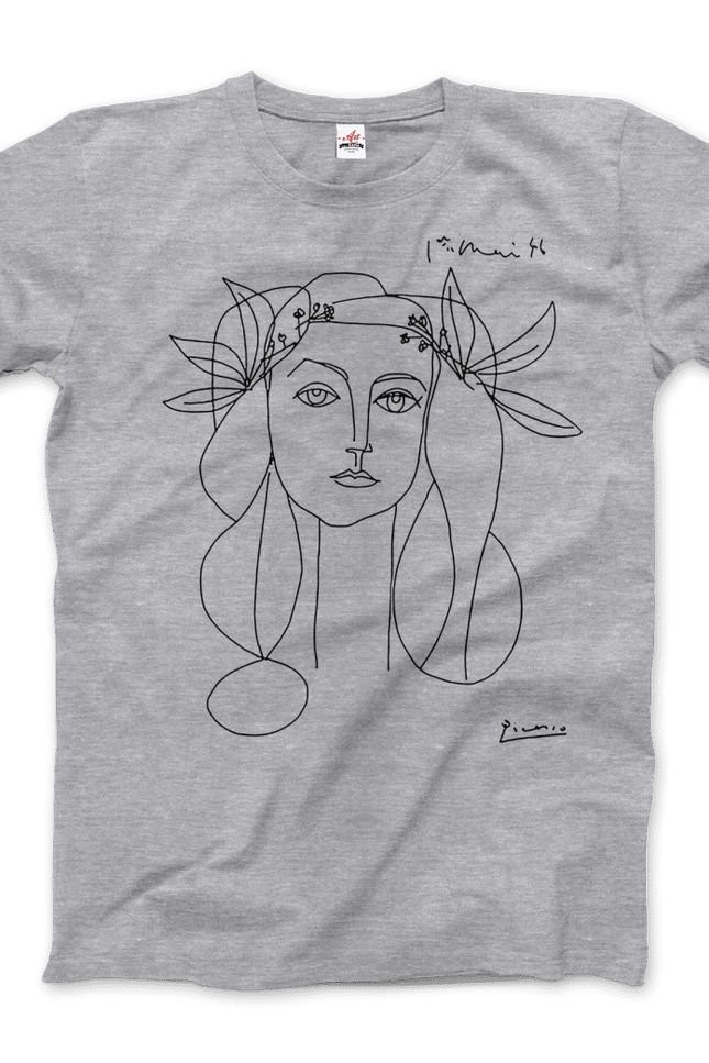 Pablo Picasso War And Peace 1952 Artwork T-Shirt-Art-O-Rama Shop-Men (Unisex)-Heather Grey-S-Urbanheer