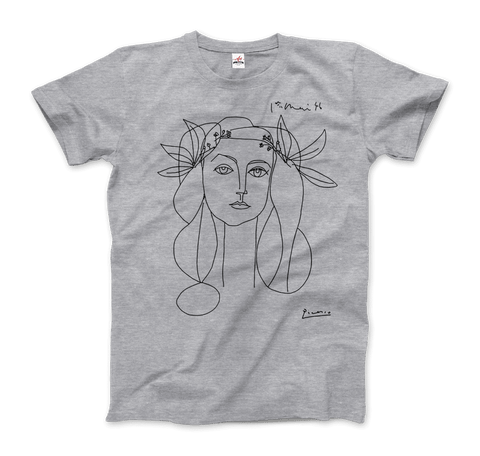 Pablo Picasso War And Peace 1952 Artwork T-Shirt-Art-O-Rama Shop-Men (Unisex)-Heather Grey-S-Urbanheer