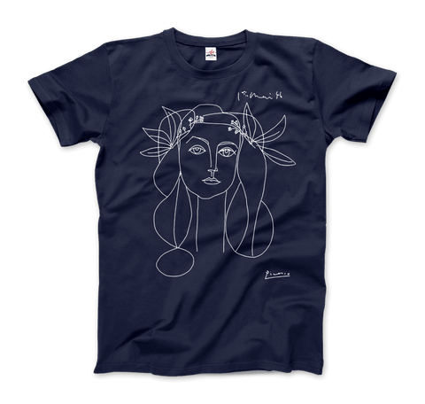 Pablo Picasso War And Peace 1952 Artwork T-Shirt-Art-O-Rama Shop-Women (Fitted)-Navy-S-Urbanheer