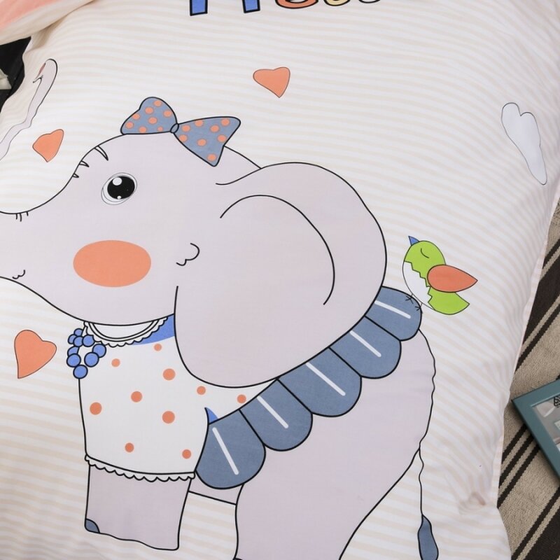 Peach Elephant Bedding Set 3-Piece Organic Cotton Fits Crib And Toddler-Baby Bedding Design-Urbanheer