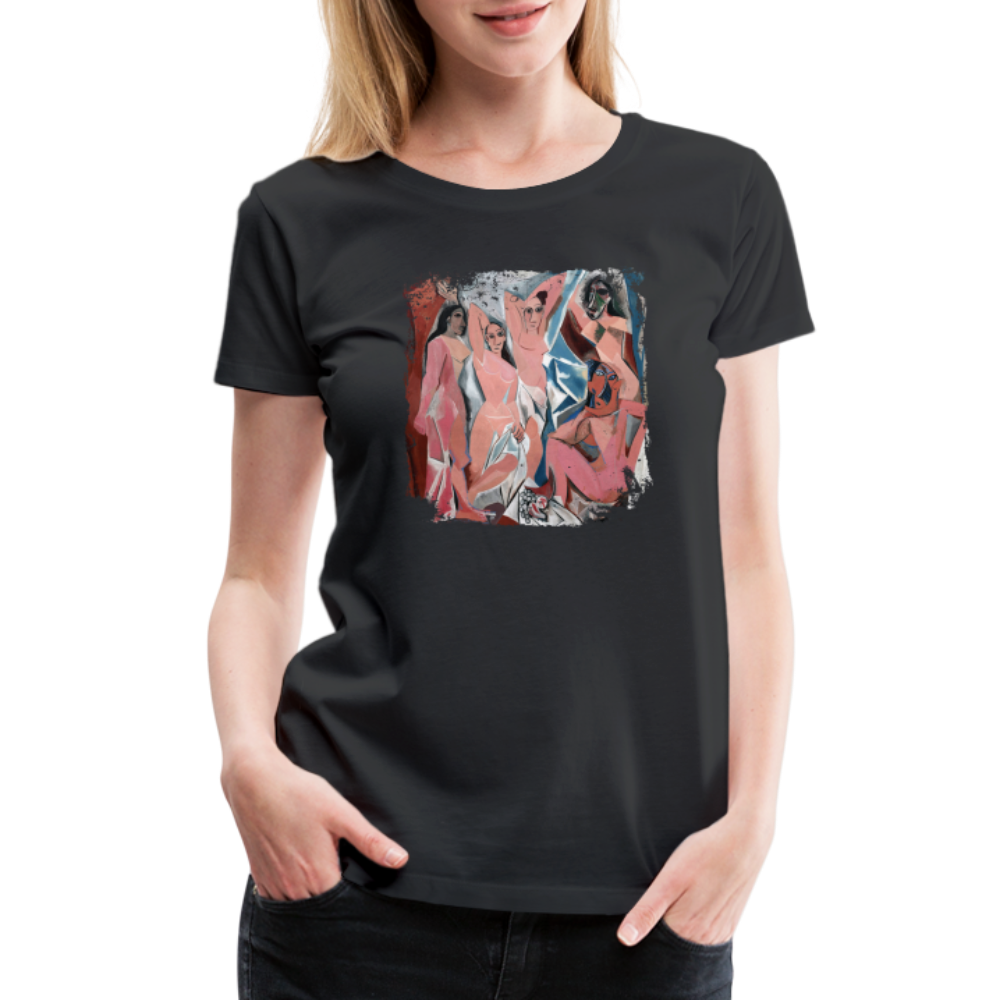 Picasso - Les Demoiselles d'Avignon, 1907 Artwork T-Shirt-T-Shirt-Art-O-Rama Shop-Men (Unisex)-Black-S-Urbanheer
