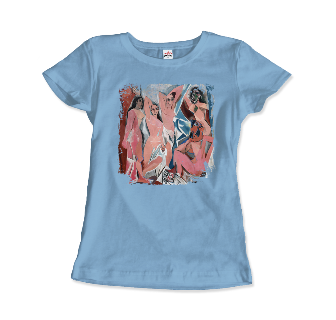 Picasso - Les Demoiselles d'Avignon, 1907 Artwork T-Shirt-T-Shirt-Art-O-Rama Shop-Men (Unisex)-Black-S-Urbanheer