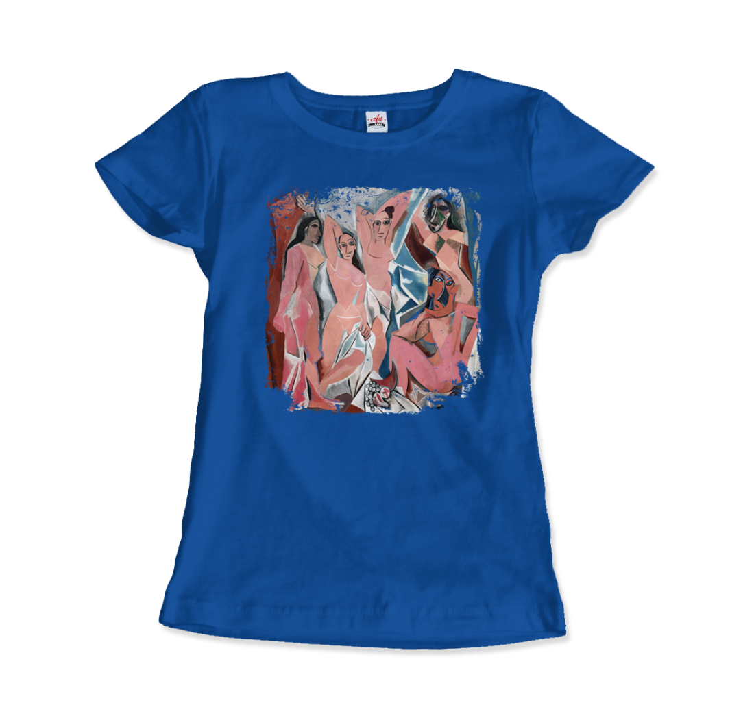 Picasso - Les Demoiselles d'Avignon, 1907 Artwork T-Shirt-T-Shirt-Art-O-Rama Shop-Men (Unisex)-Black-S-Urbanheer