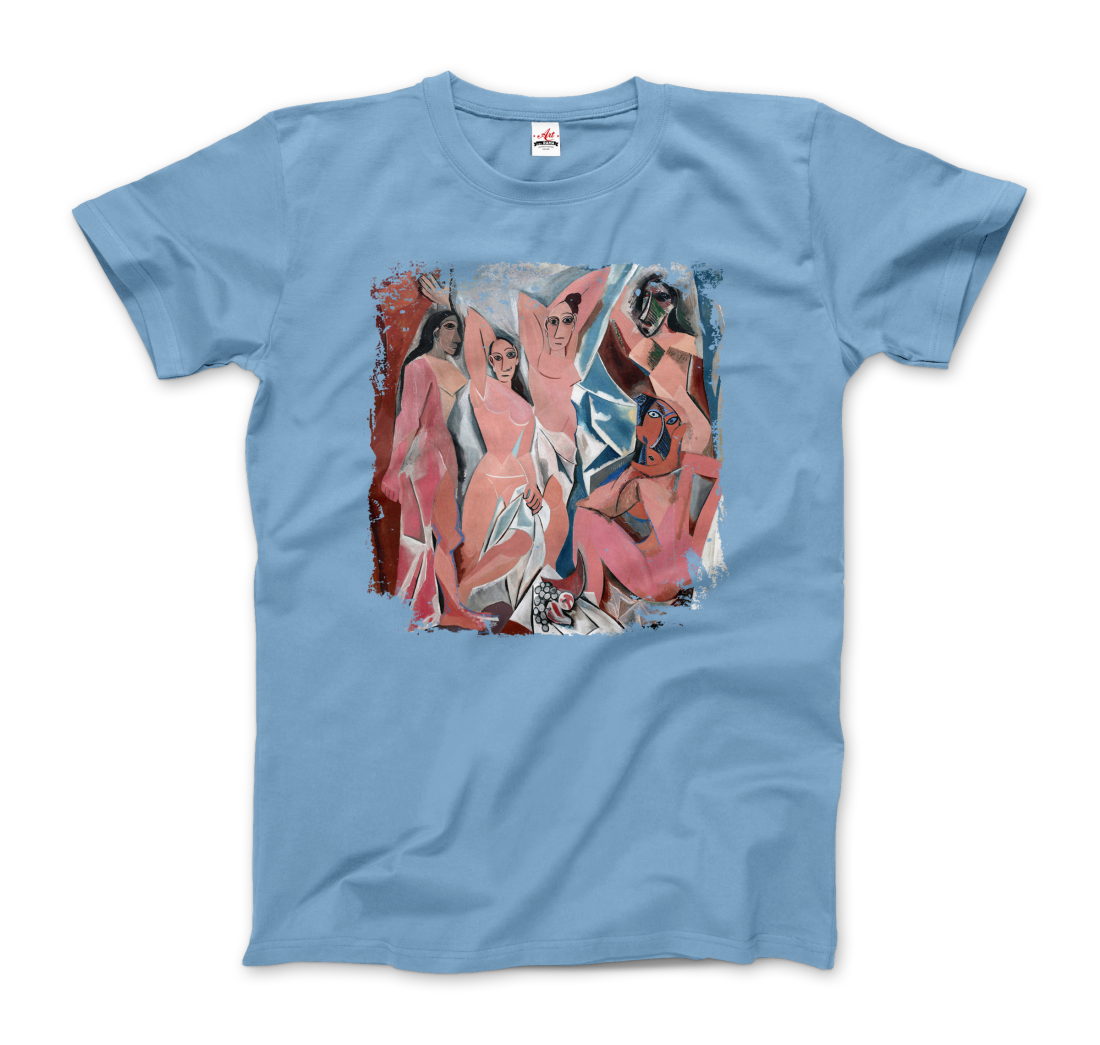 Picasso - Les Demoiselles d'Avignon, 1907 Artwork T-Shirt-T-Shirt-Art-O-Rama Shop-Men (Unisex)-Black-S-Urbanheer