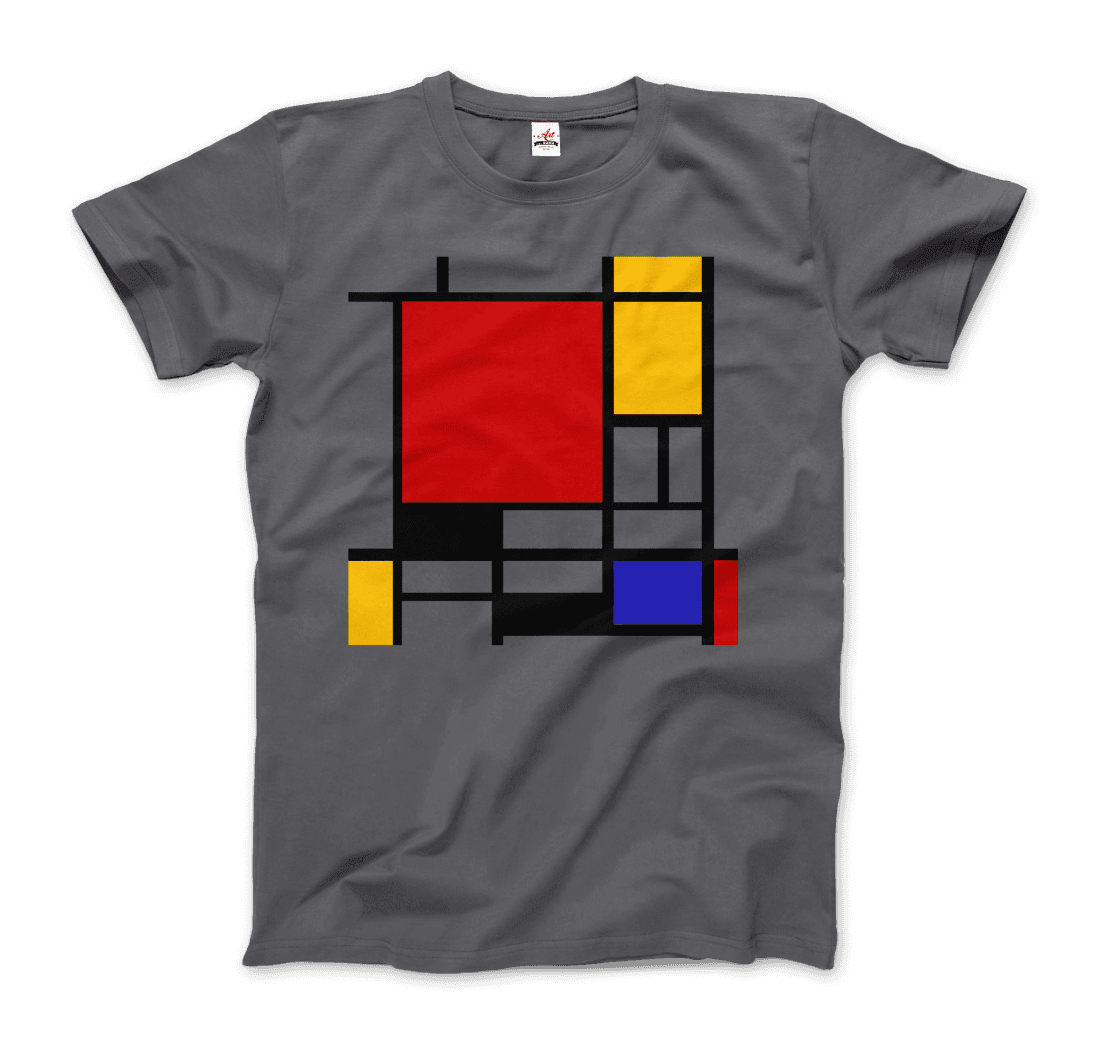 Piet Mondrian - Composition With Red, Yellow, And Blue - 1942 Artwork T-Shirt-Art-O-Rama Shop-Men (Unisex)-White-S-Urbanheer