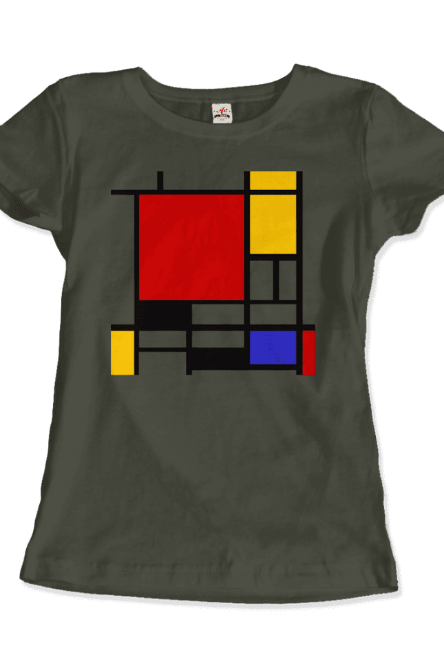 Piet Mondrian - Composition With Red, Yellow, And Blue - 1942 Artwork T-Shirt-Art-O-Rama Shop-Urbanheer