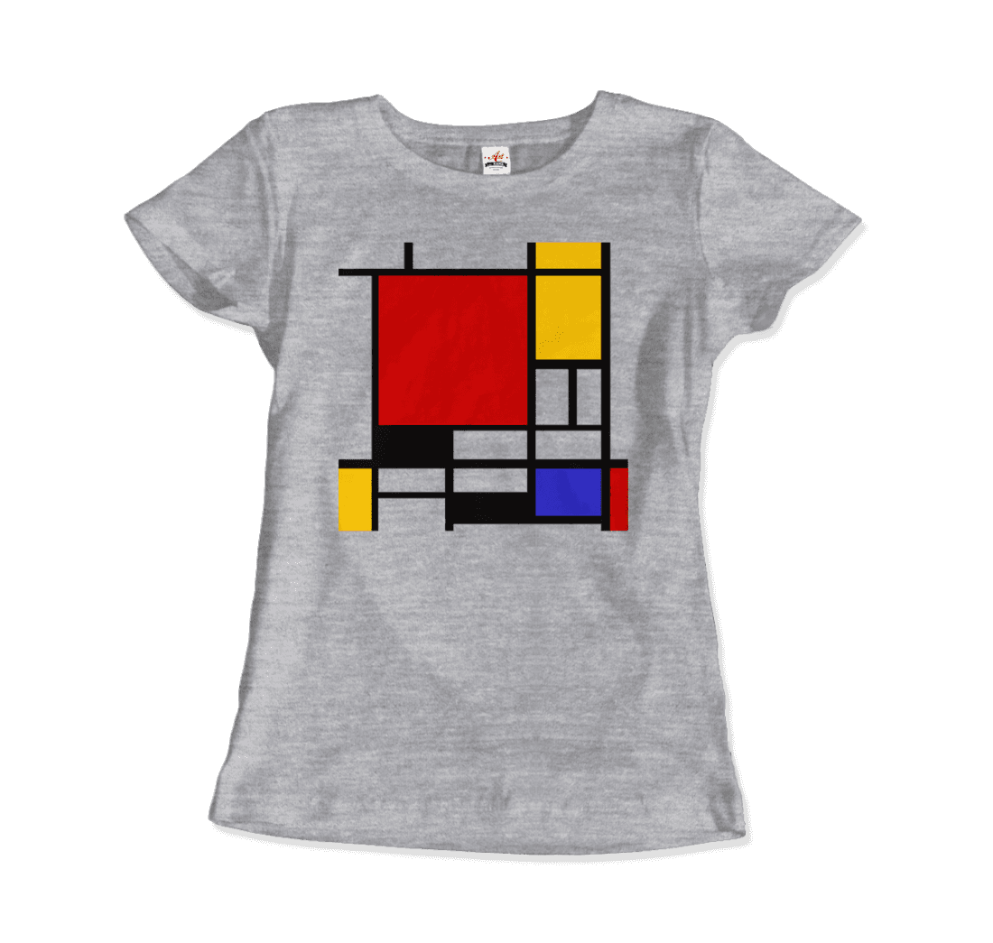 Piet Mondrian - Composition With Red, Yellow, And Blue - 1942 Artwork T-Shirt-Art-O-Rama Shop-Men (Unisex)-Military Green-S-Urbanheer