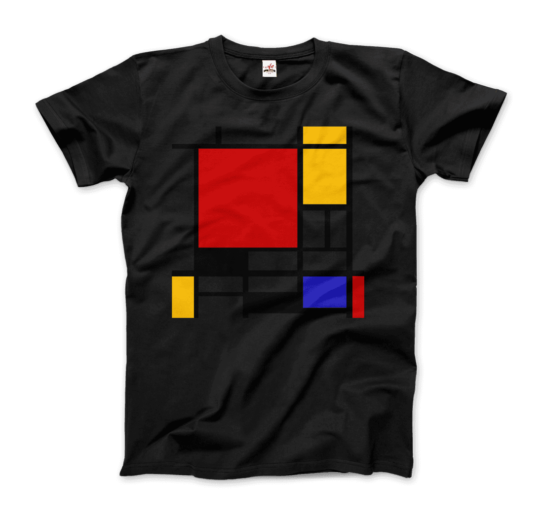 Piet Mondrian - Composition With Red, Yellow, And Blue - 1942 Artwork T-Shirt-Art-O-Rama Shop-Men (Unisex)-White-S-Urbanheer