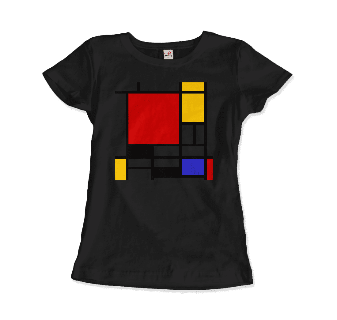 Piet Mondrian - Composition With Red, Yellow, And Blue - 1942 Artwork T-Shirt-Art-O-Rama Shop-Women (Fitted)-White-S-Urbanheer