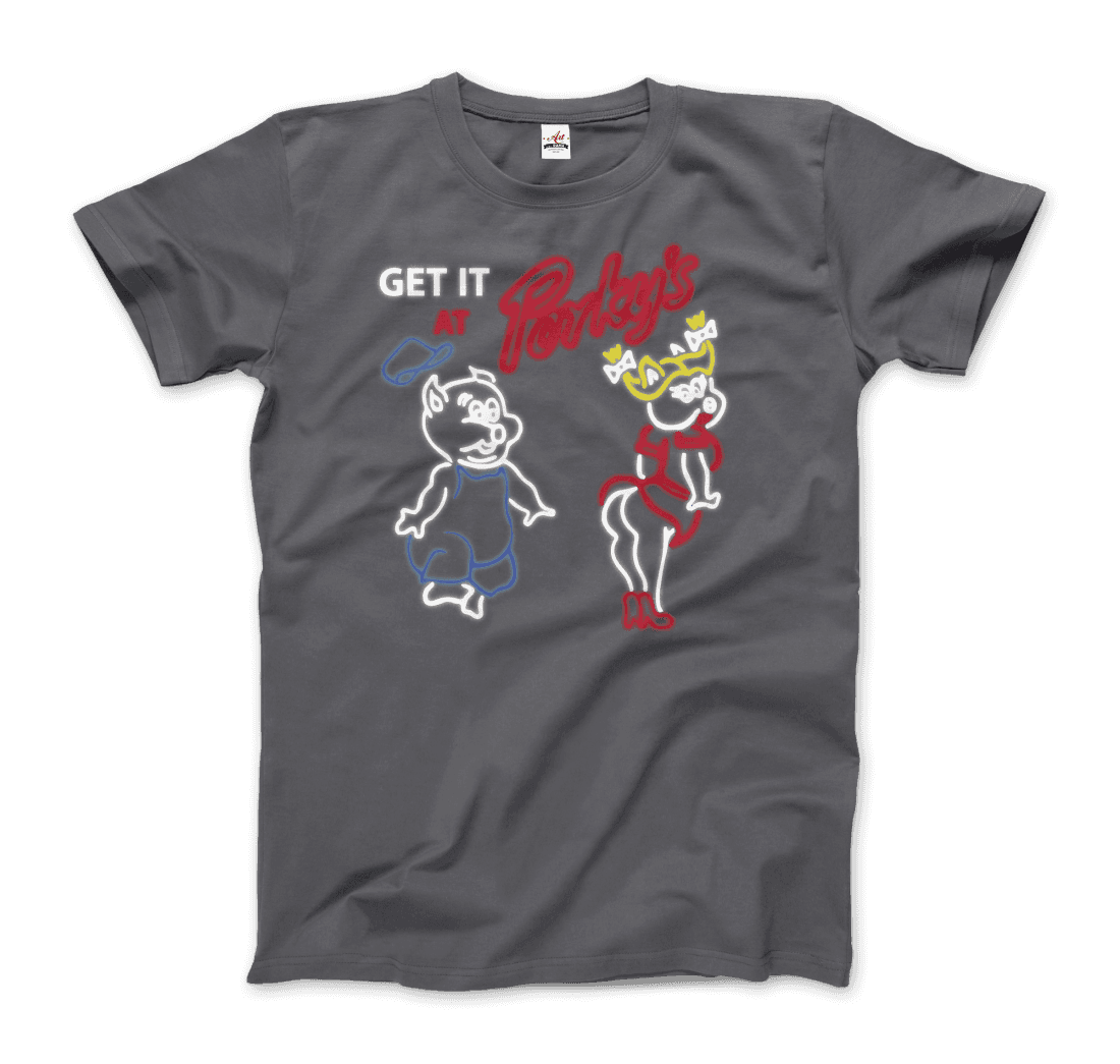 Porky'S Strip Club Neon Logo T-Shirt-Art-O-Rama Shop-Men (Unisex)-Black-S-Urbanheer