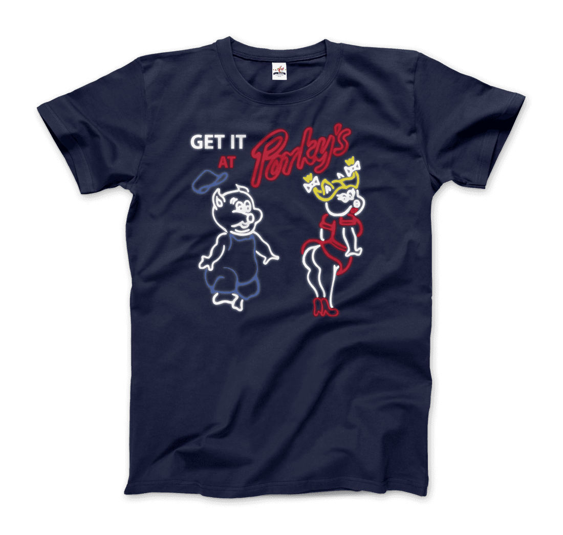 Porky'S Strip Club Neon Logo T-Shirt-Art-O-Rama Shop-Men (Unisex)-Black-S-Urbanheer