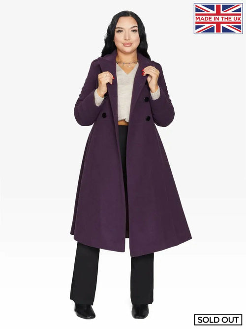 (Pre-Order) A-Line Double Breasted Coat-Rose Eleusis-UK 10/EU 38/US 6-Purple-Urbanheer