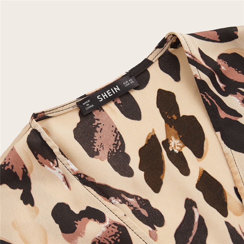 Multicolor Surplice Wrap Satin Leopard Deep-UHXV-Multi-XS-Urbanheer