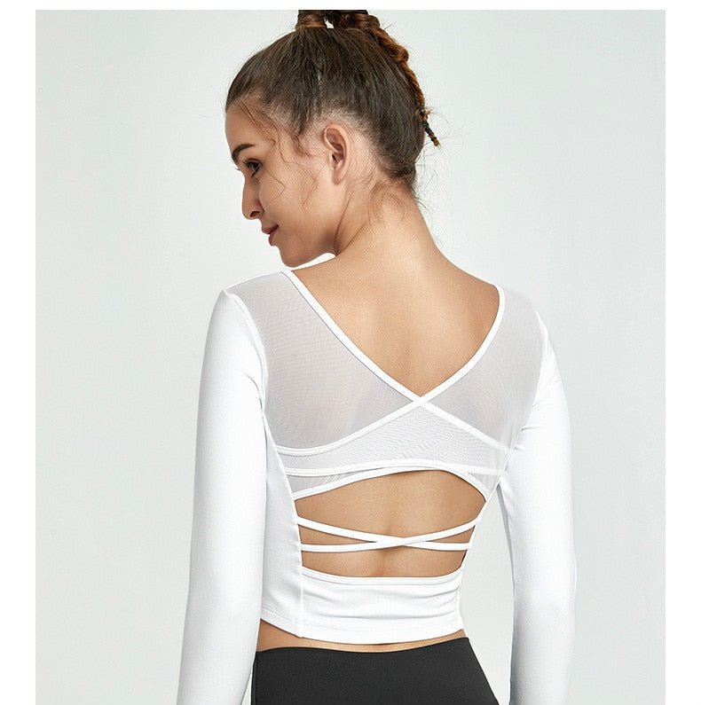 Mesh Patchwork Padded Sport Crop Top-UHXC-White-L-Urbanheer