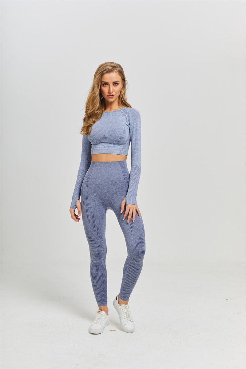 Active Crop Top & Leggings Suit-UHXC-PantsBlue-M-Urbanheer