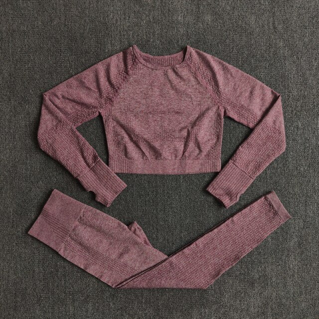 Active Crop Top & Leggings Suit-UHXC-Wine-S-Urbanheer