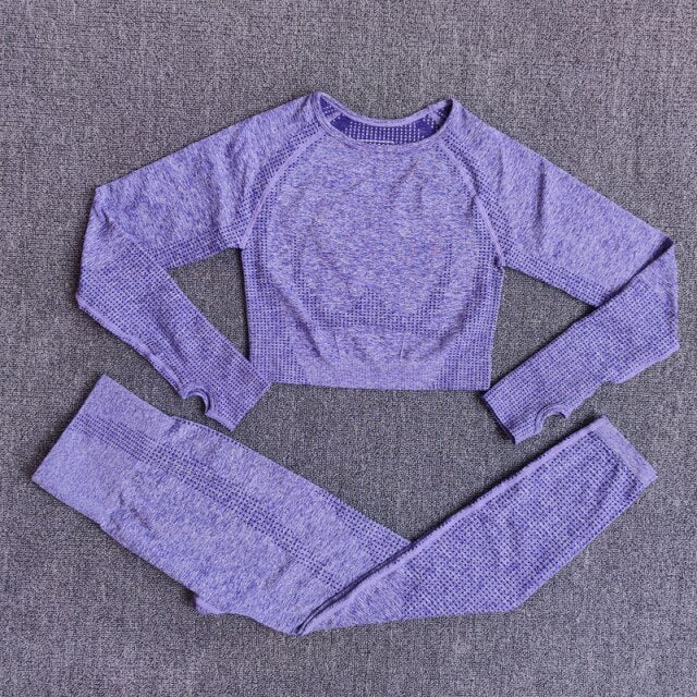 Active Crop Top & Leggings Suit-UHXC-Purple-L-Urbanheer