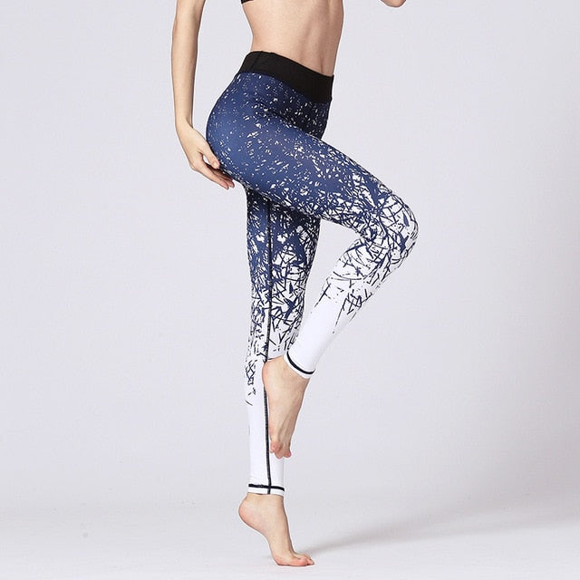 Women Sports Athletic Pants Fitness-Clothing - Women-UHXA-HK65 Blue white-S-Urbanheer