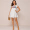 White Ruffle Armhole Embroidery Floral Smock Dress Women Summer High Waist Cap Sleeve Cute Boho Short Flared Dresses-UHXC-White-S-Urbanheer
