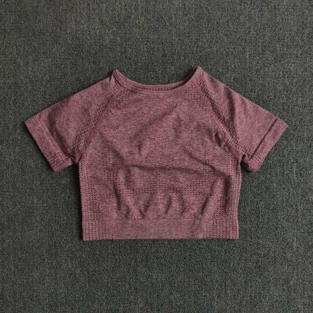 Women Seamless Yoga Shirt-UHXC-Wine-S-Urbanheer