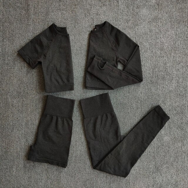 4Pcs Yoga Set Sports-UHXC-Black-L-Urbanheer