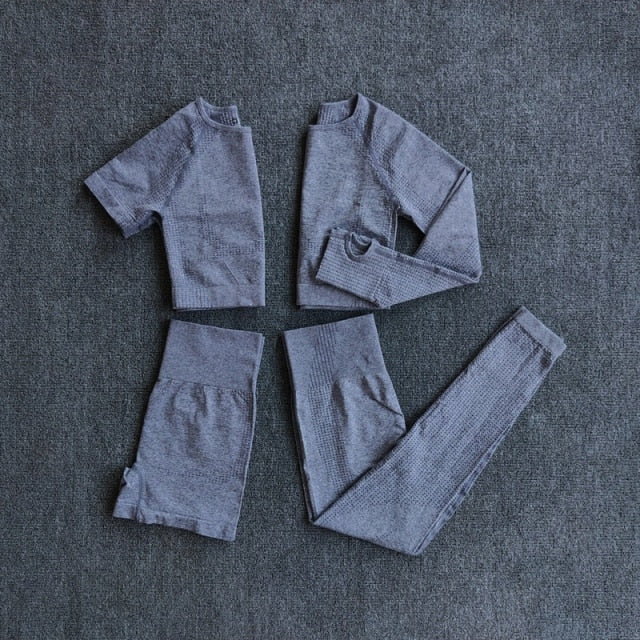 4Pcs Yoga Set Sports-UHXC-Gray-L-Urbanheer