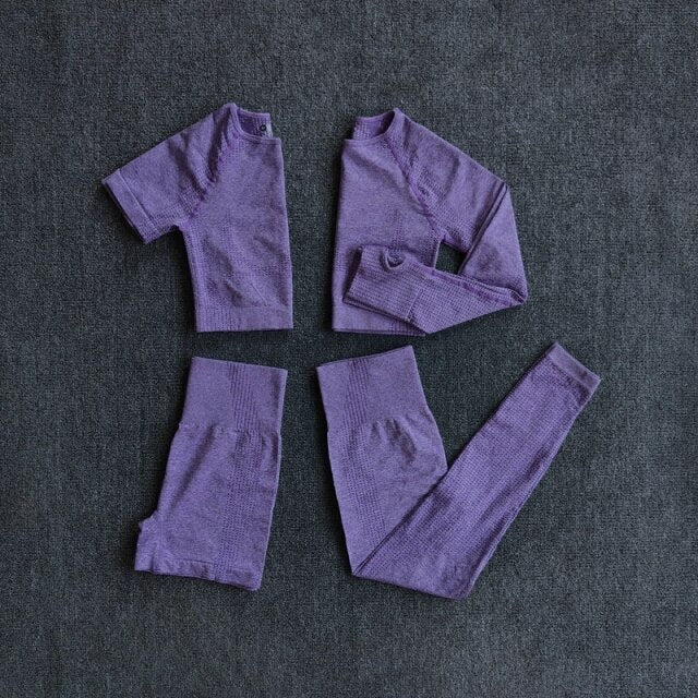 4Pcs Yoga Set Sports-UHXC-Purple-S-Urbanheer