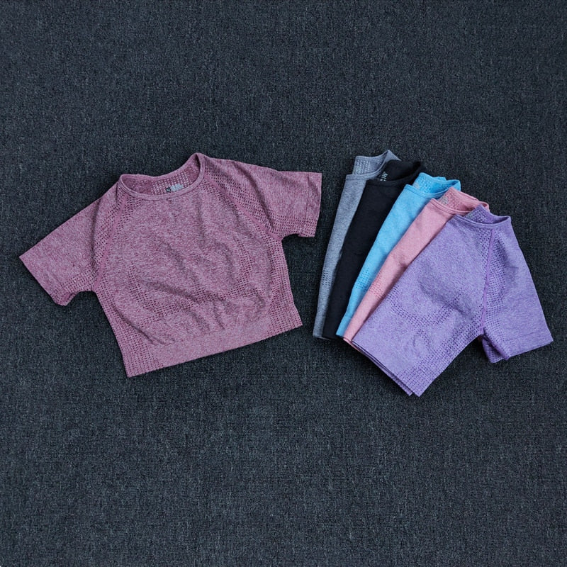 Women Seamless Yoga Shirt-UHXC-Wine-S-Urbanheer