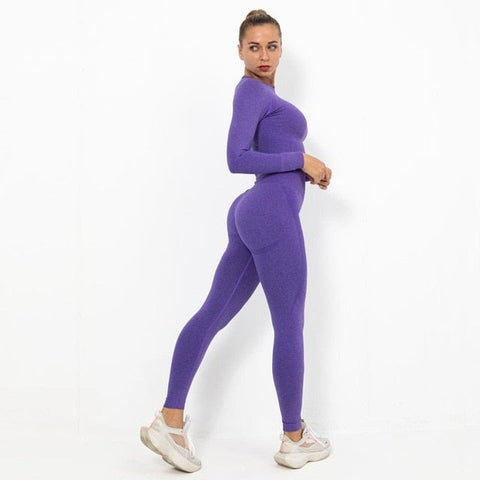 Autumn Yoga Set Women Gym Clothes Seamless Fitness Sportswear Tracksuit Long Sleeve Shirts Leggings Workout Clothing Outfits-UHXC-bright yellow set-S-United States-Urbanheer