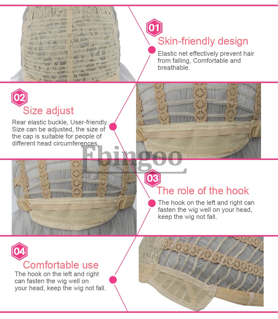 Anime Danganronpa Monokuma Wig White Black Synthetic Hair Costume Dangan Ronpa Women Men For Halloween Party-UHXC-Urbanheer