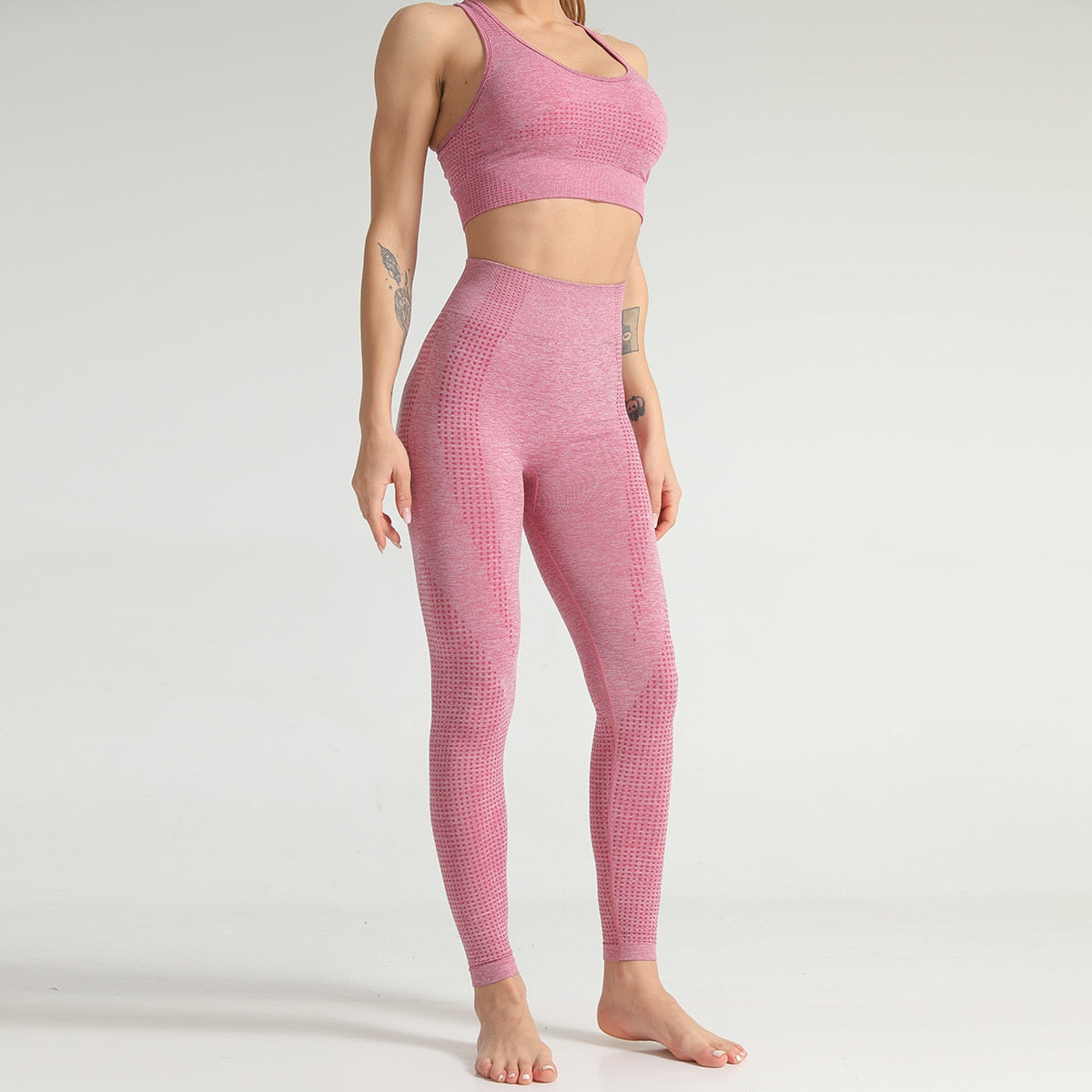 Seamless Active Wear Suit - Top & Leggings-UHXC-Purple Shirt-M-United States-Urbanheer