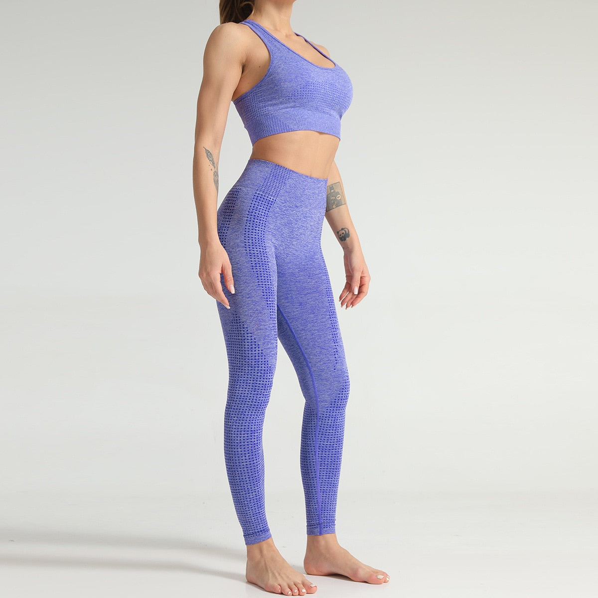 Seamless Active Wear Suit - Top & Leggings-UHXC-Purple Shirt-M-United States-Urbanheer